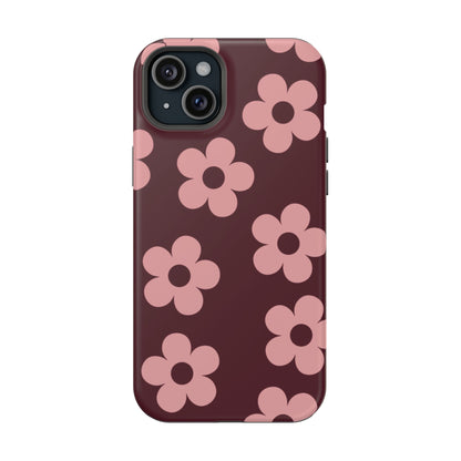 Burgundy & Pink Flowers iPhone Case