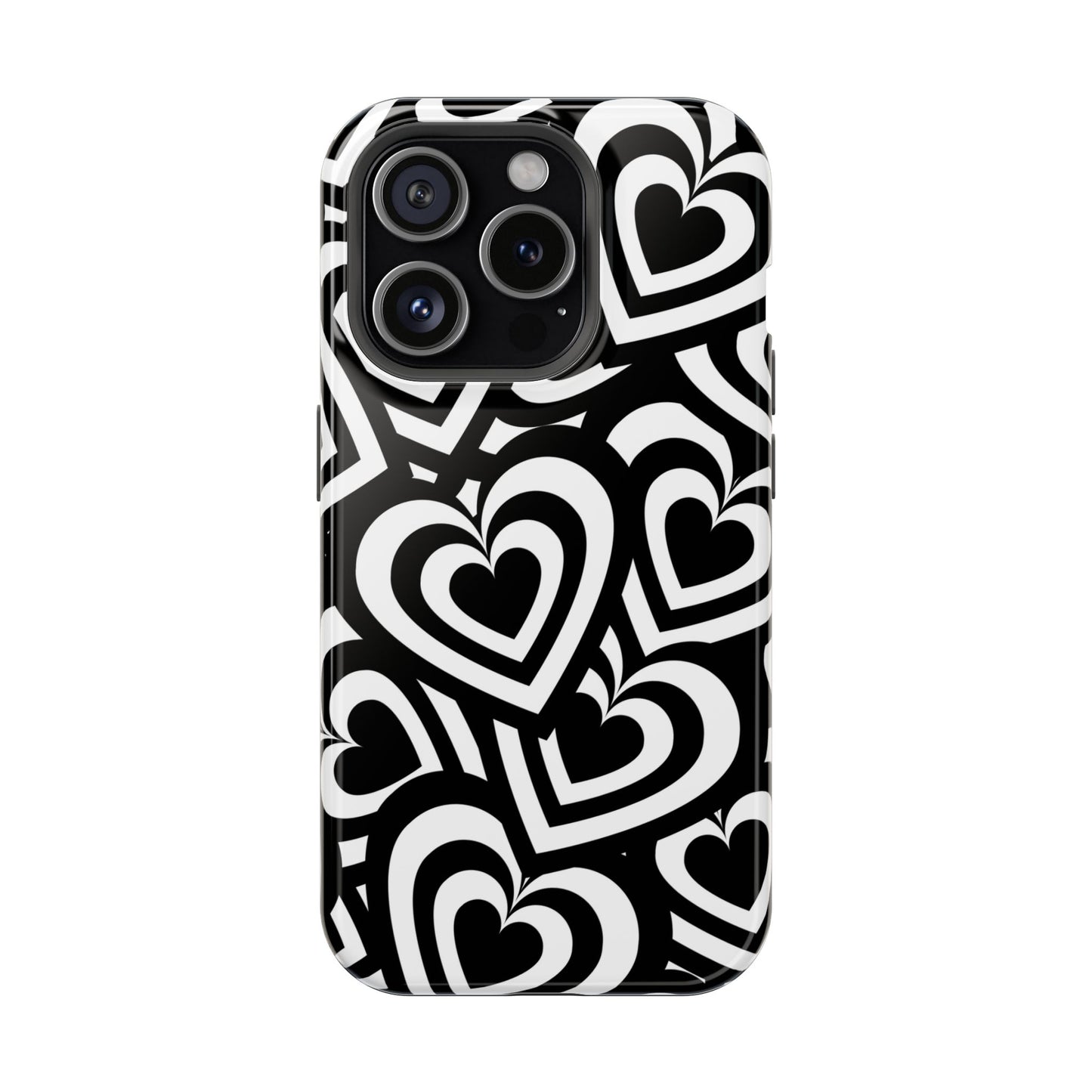 Black & White Hearts iPhone Case