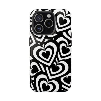 Black & White Hearts iPhone Case