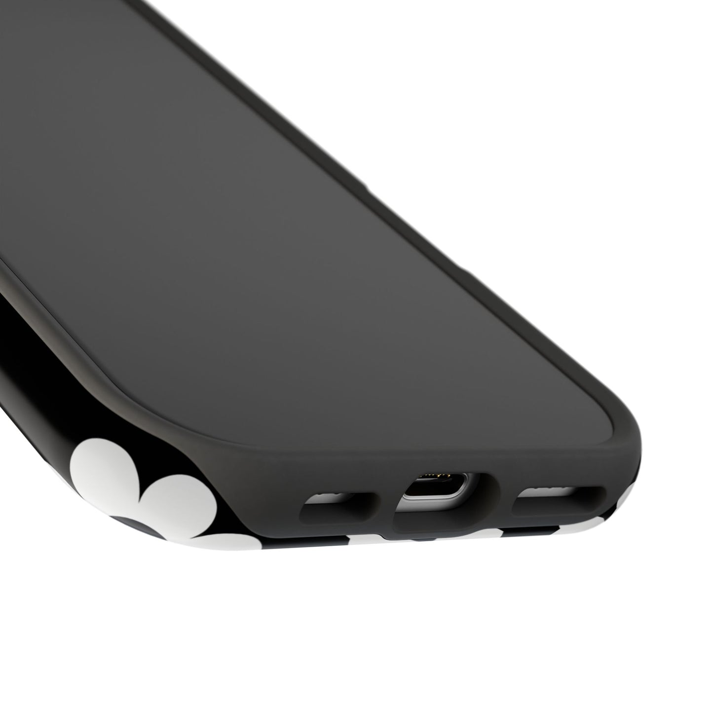 Black Retro Flowers iPhone Case