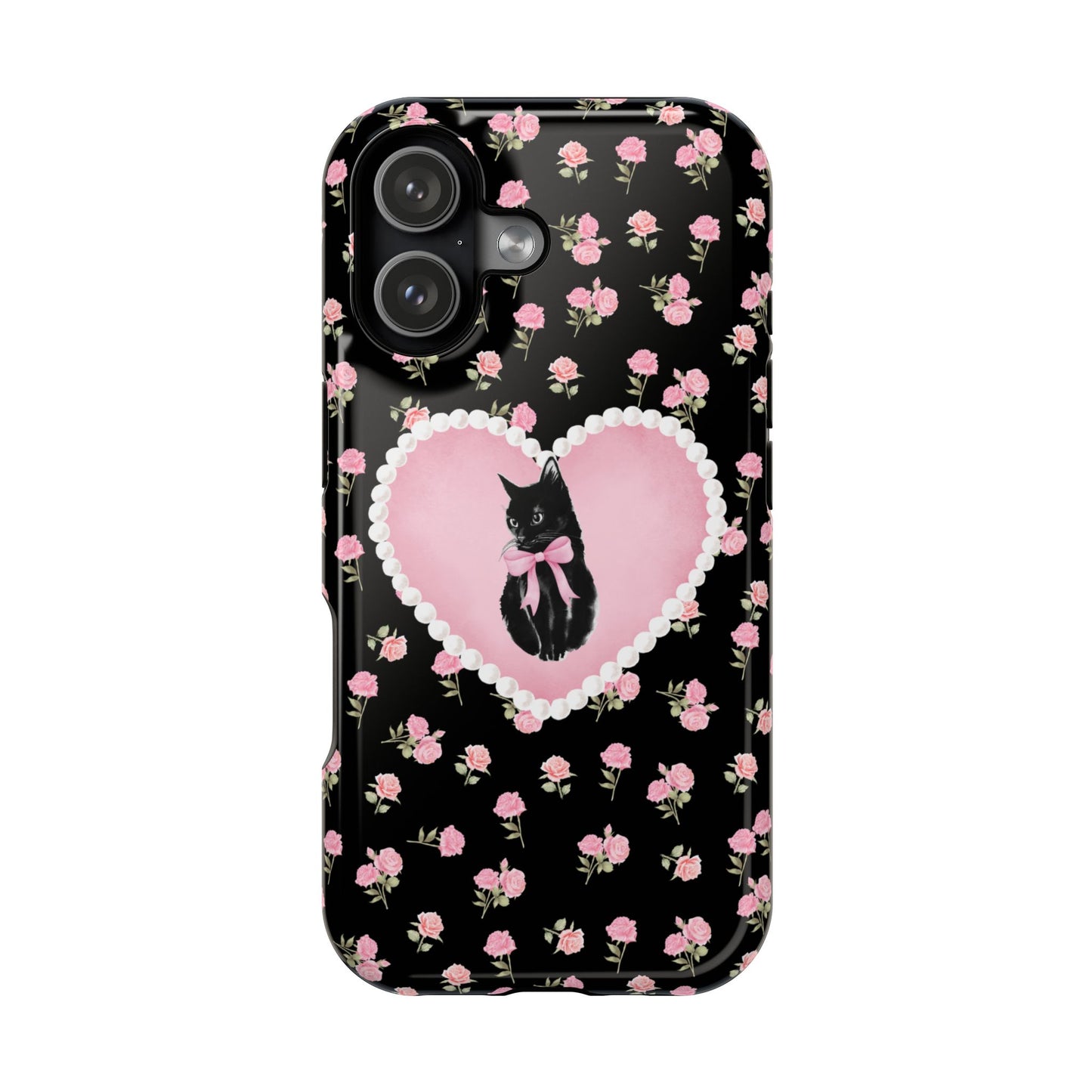 Black Féline Roses iPhone Case