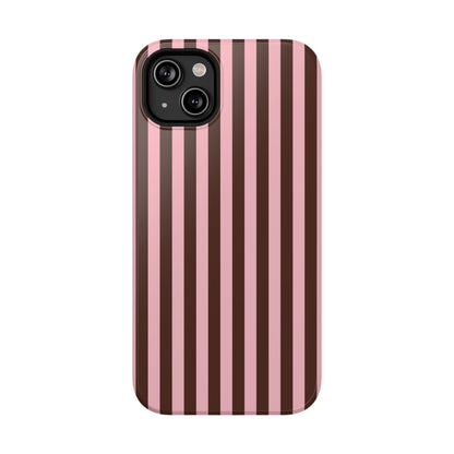 Pink Latte Stripes iPhone Case