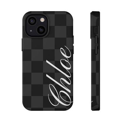 Custom Black Checkered iPhone Case