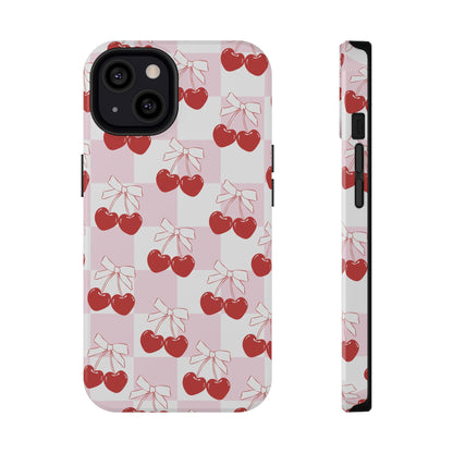 Cherry Bows Coquette iPhone Case
