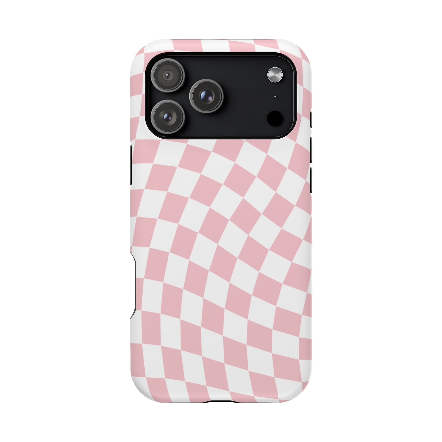 Pink Wavy Checkered iPhone Case