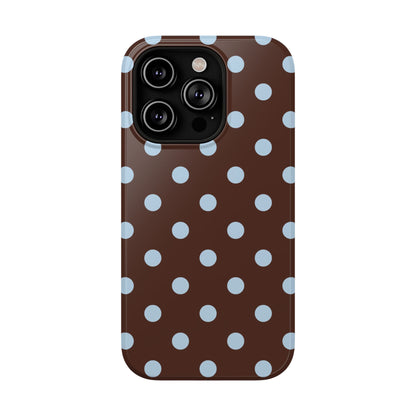 Blue Latte Polka Dots iPhone Case