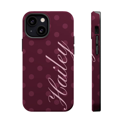 Custom Plum Polka Dots iPhone Case