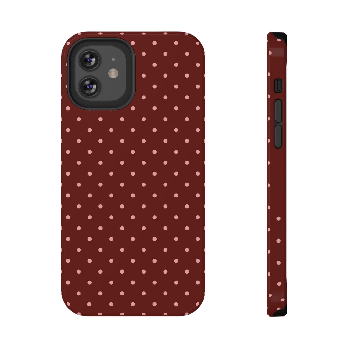 Maroon Mini Dots iPhone Case