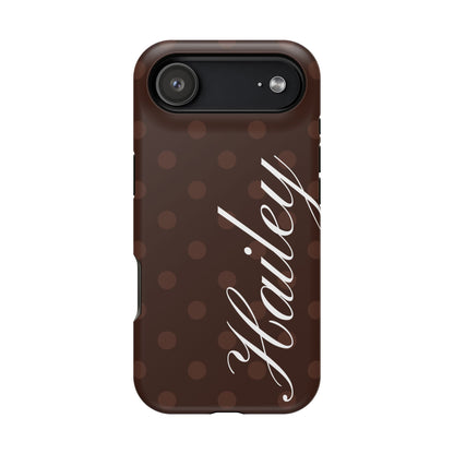 Custom Mocha Polka Dots iPhone Case