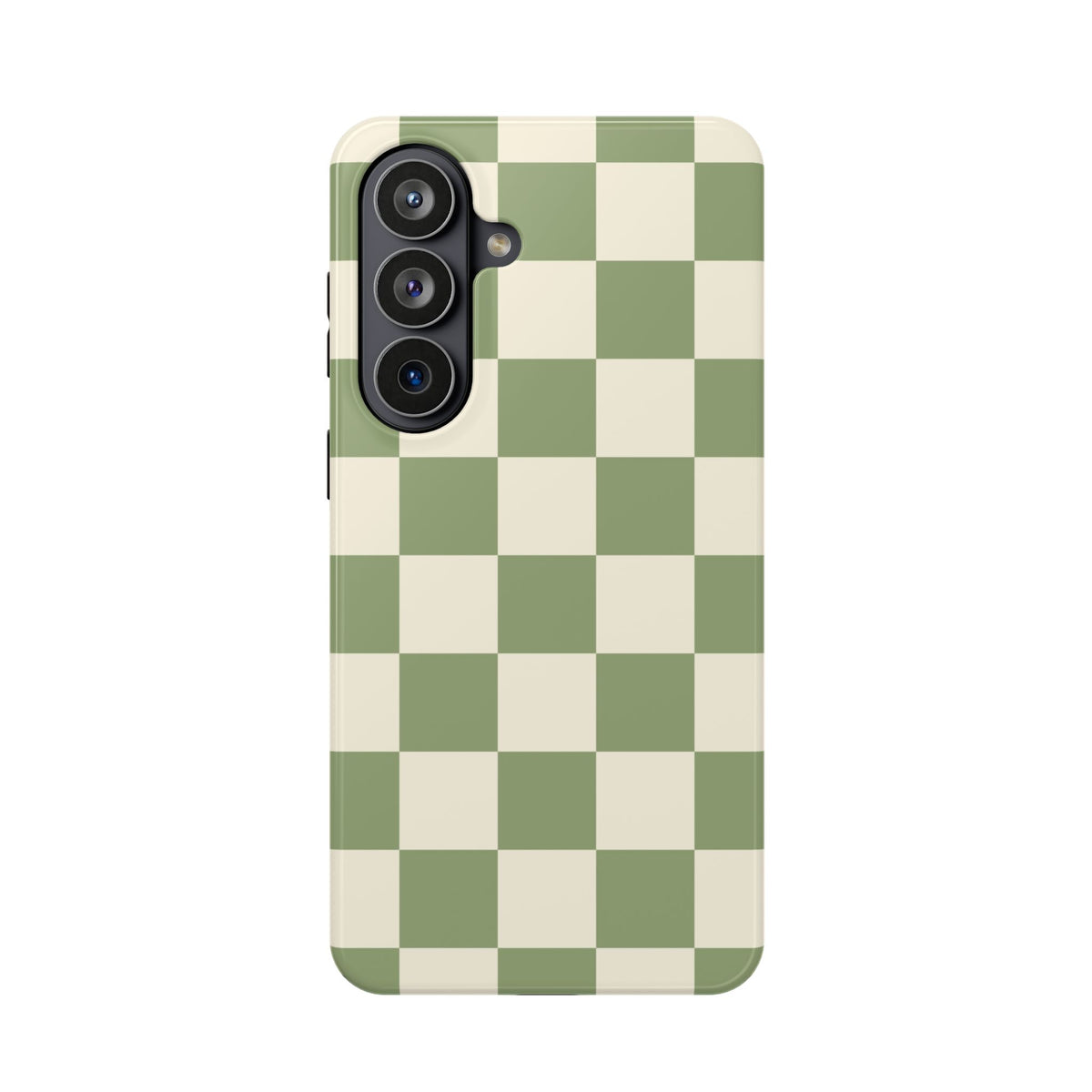 Green & Beige Checkered Samsung Case
