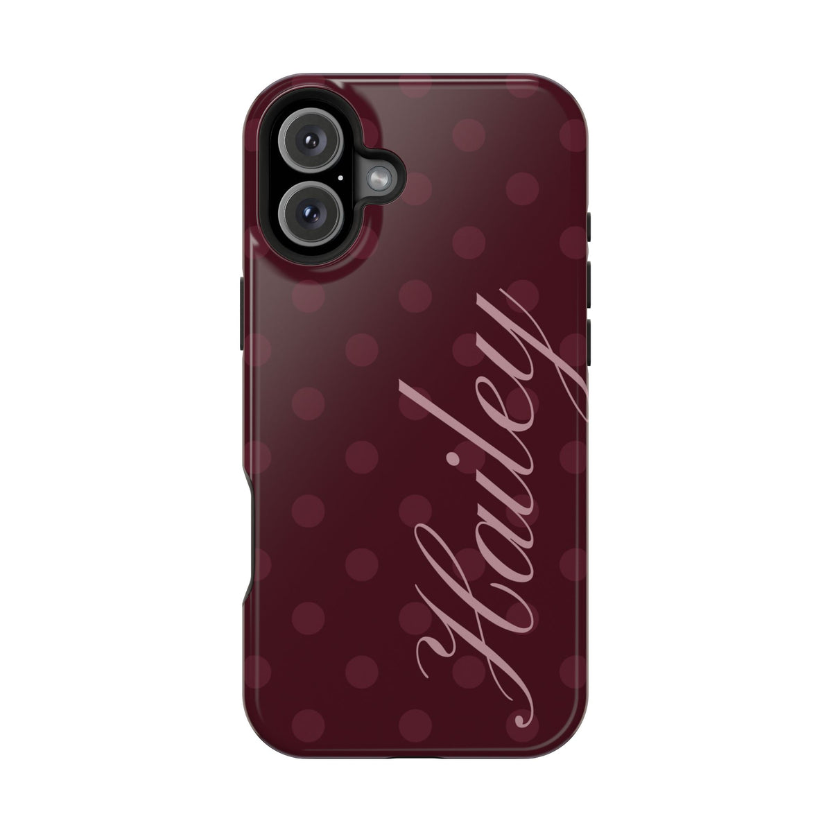 Custom Burgundy Polka Dots iPhone Case