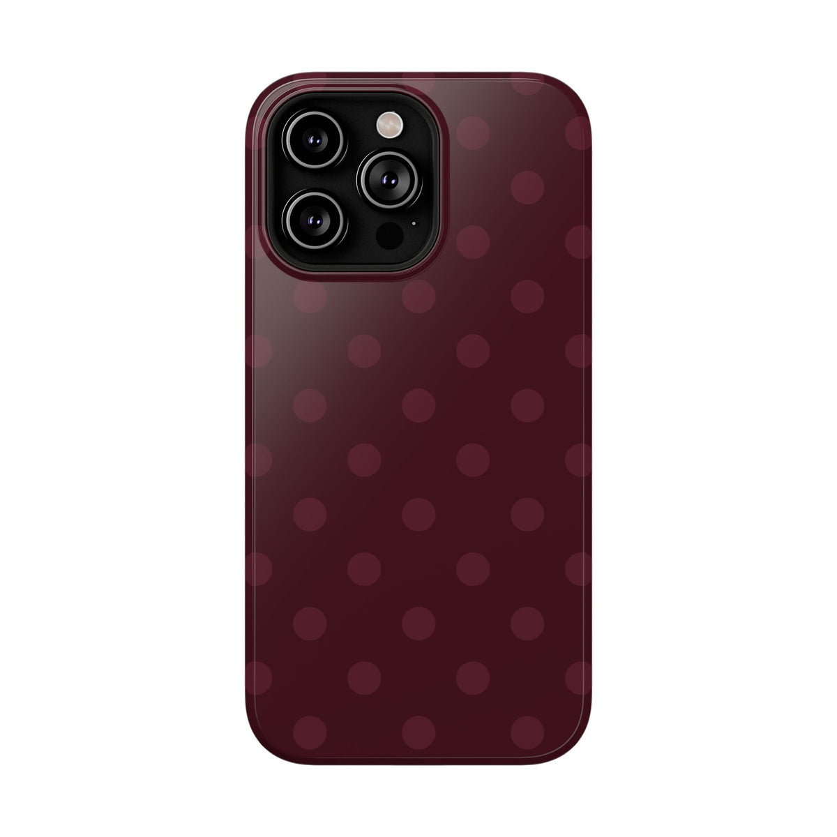 Burgundy Polka Dots iPhone Case