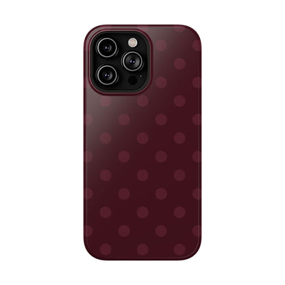 Burgundy Polka Dots iPhone Case