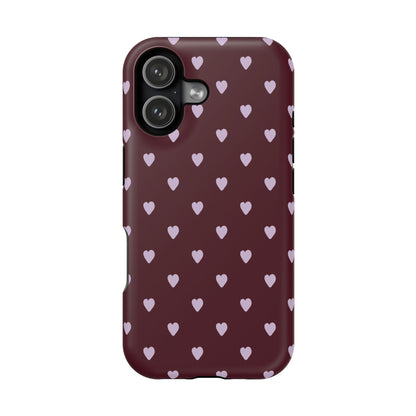 Burgundy & Purple Little Hearts iPhone Case