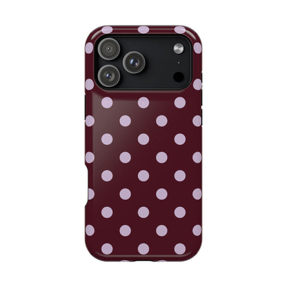 Burgundy & Violet Polka Dots iPhone Case