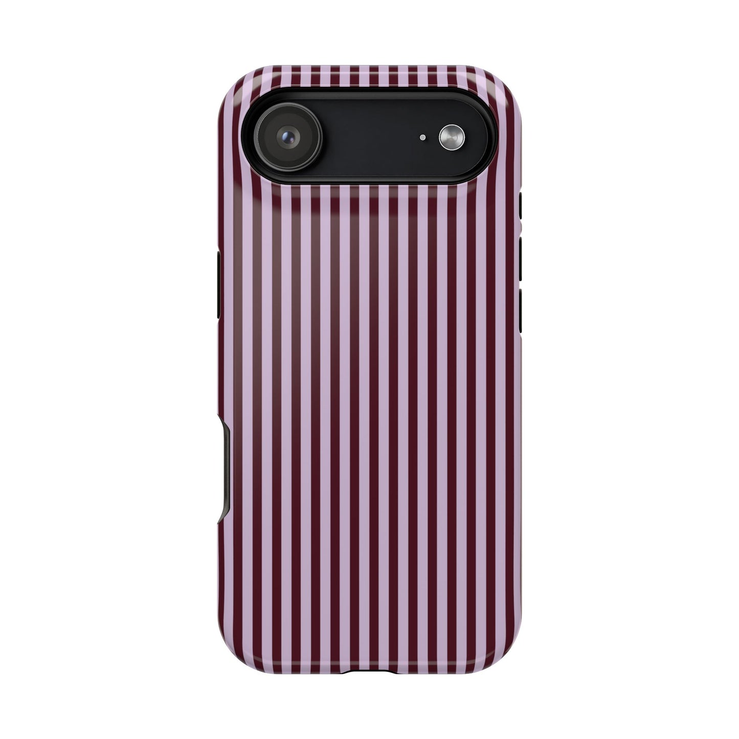 Burgundy & Violet Pinstripes iPhone Case