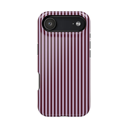 Burgundy & Violet Pinstripes iPhone Case