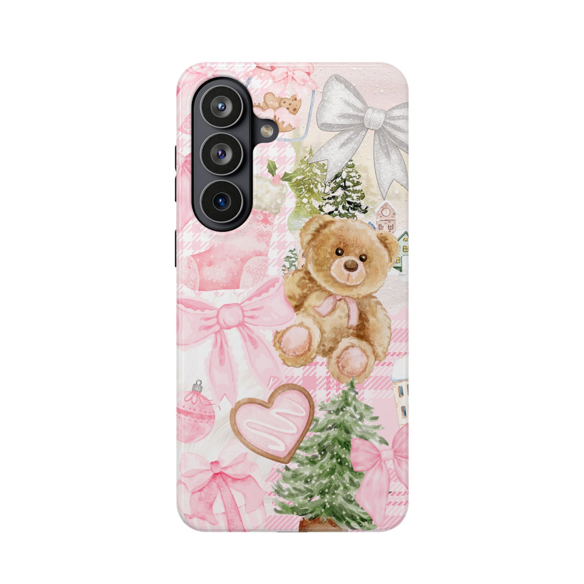 Pink Christmas Collage Samsung Case