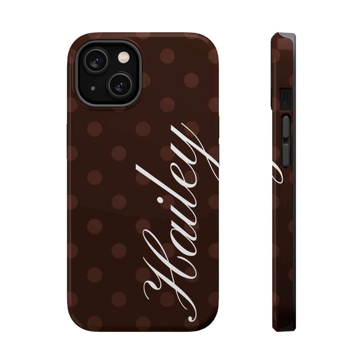Custom Mocha Polka Dots iPhone Case