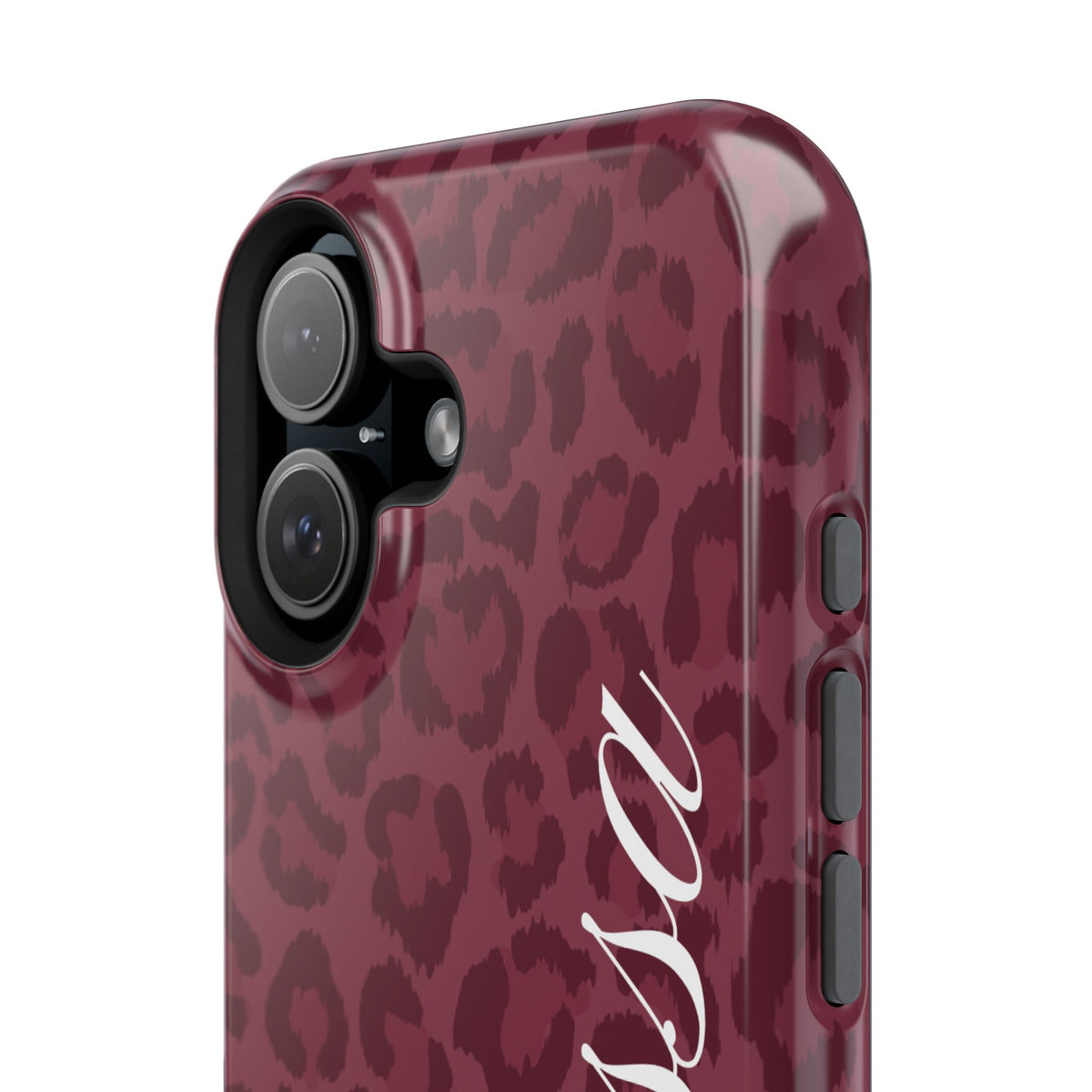 Custom Burgundy Leopard iPhone Case