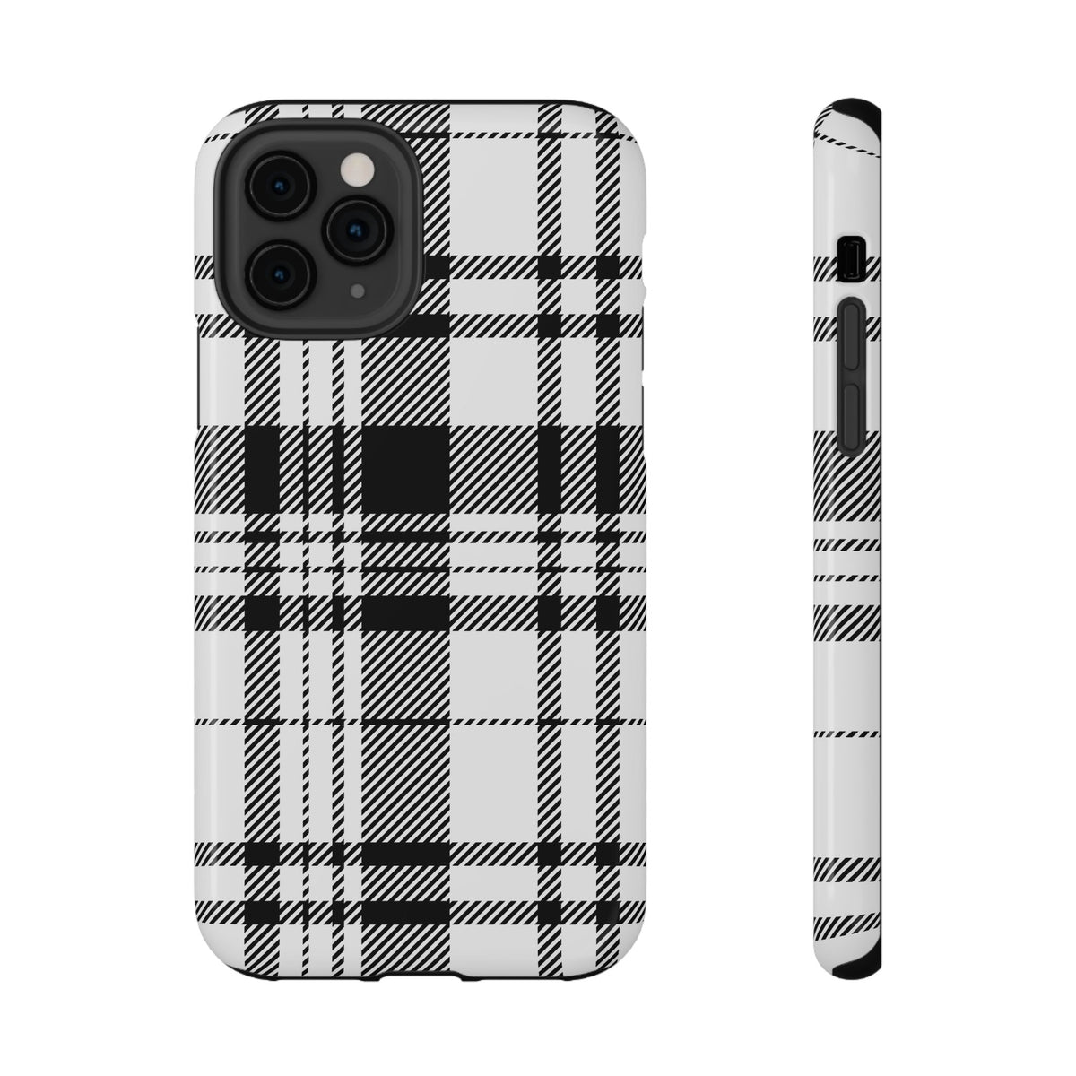 Black Plaid iPhone Case