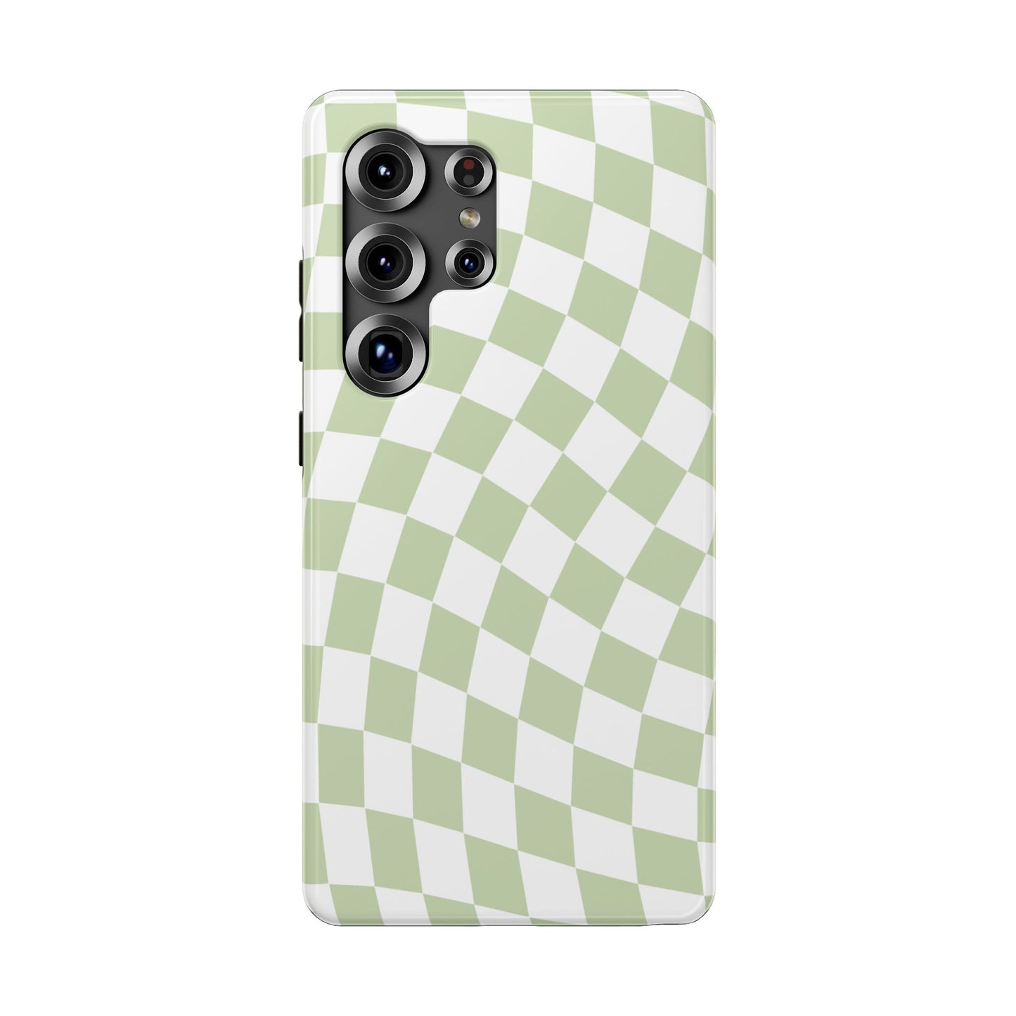 Light Green Wavy Checkered Samsung Case