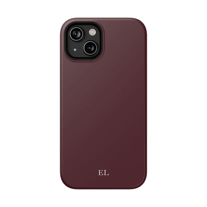 Custom Initials Burgundy iPhone Case