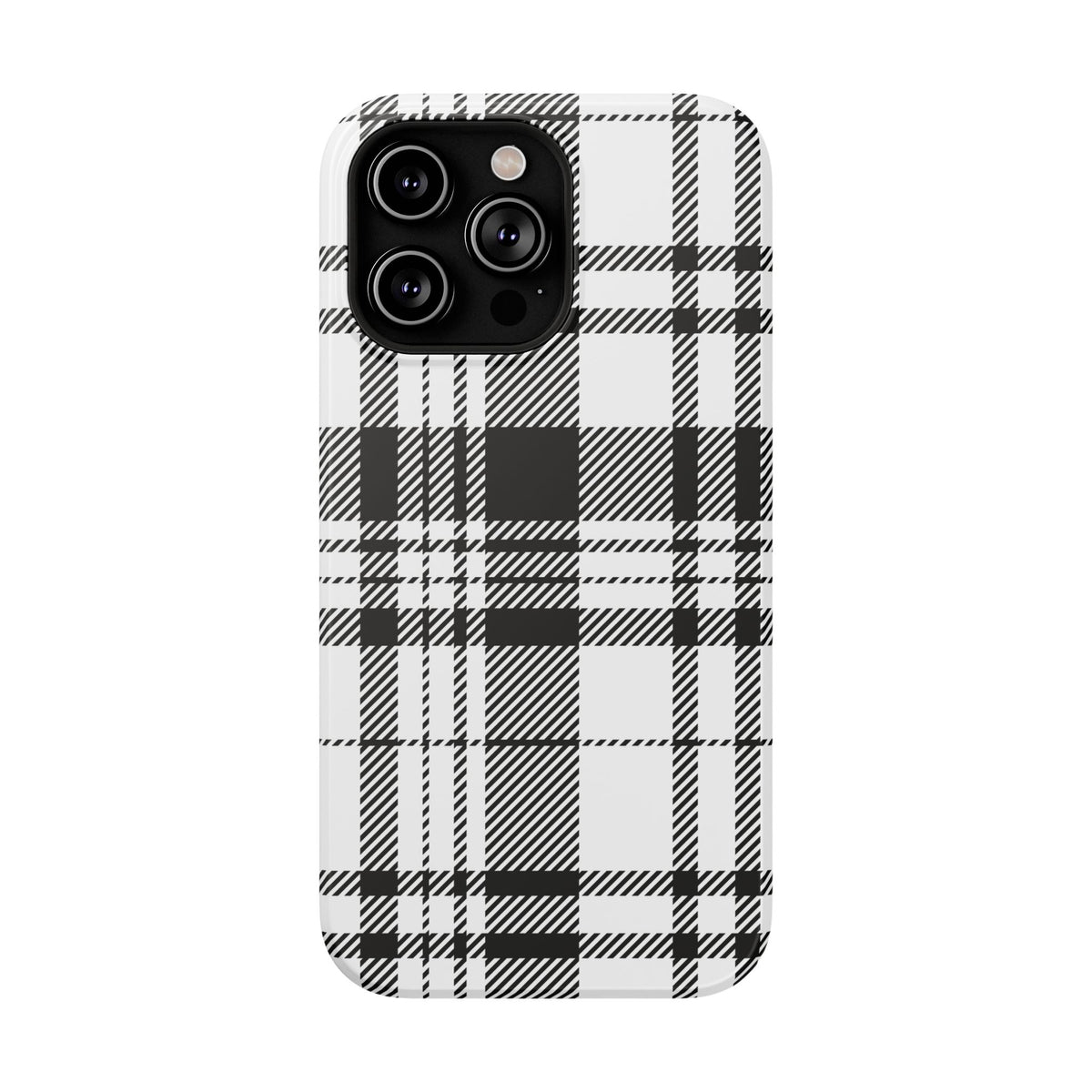 Black Plaid iPhone Case