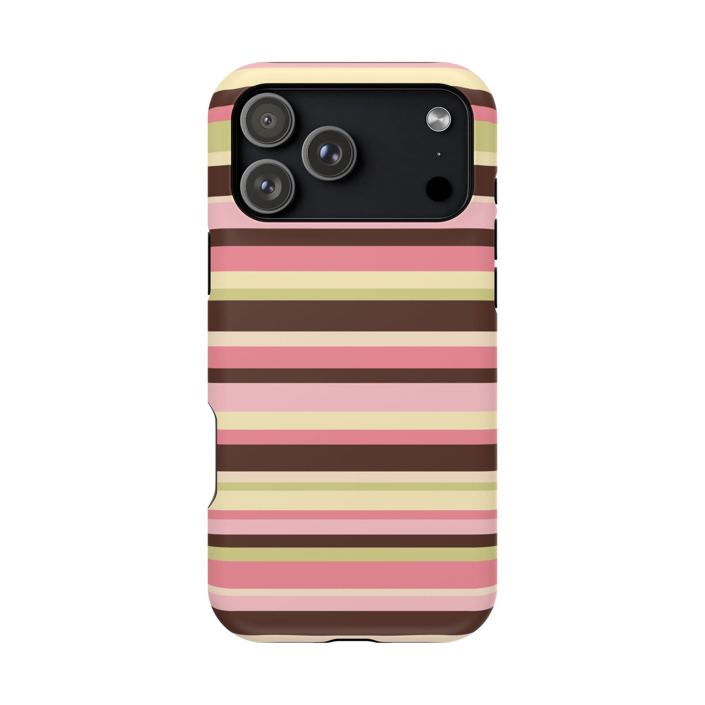 Strawberry Matcha Stripes iPhone Case
