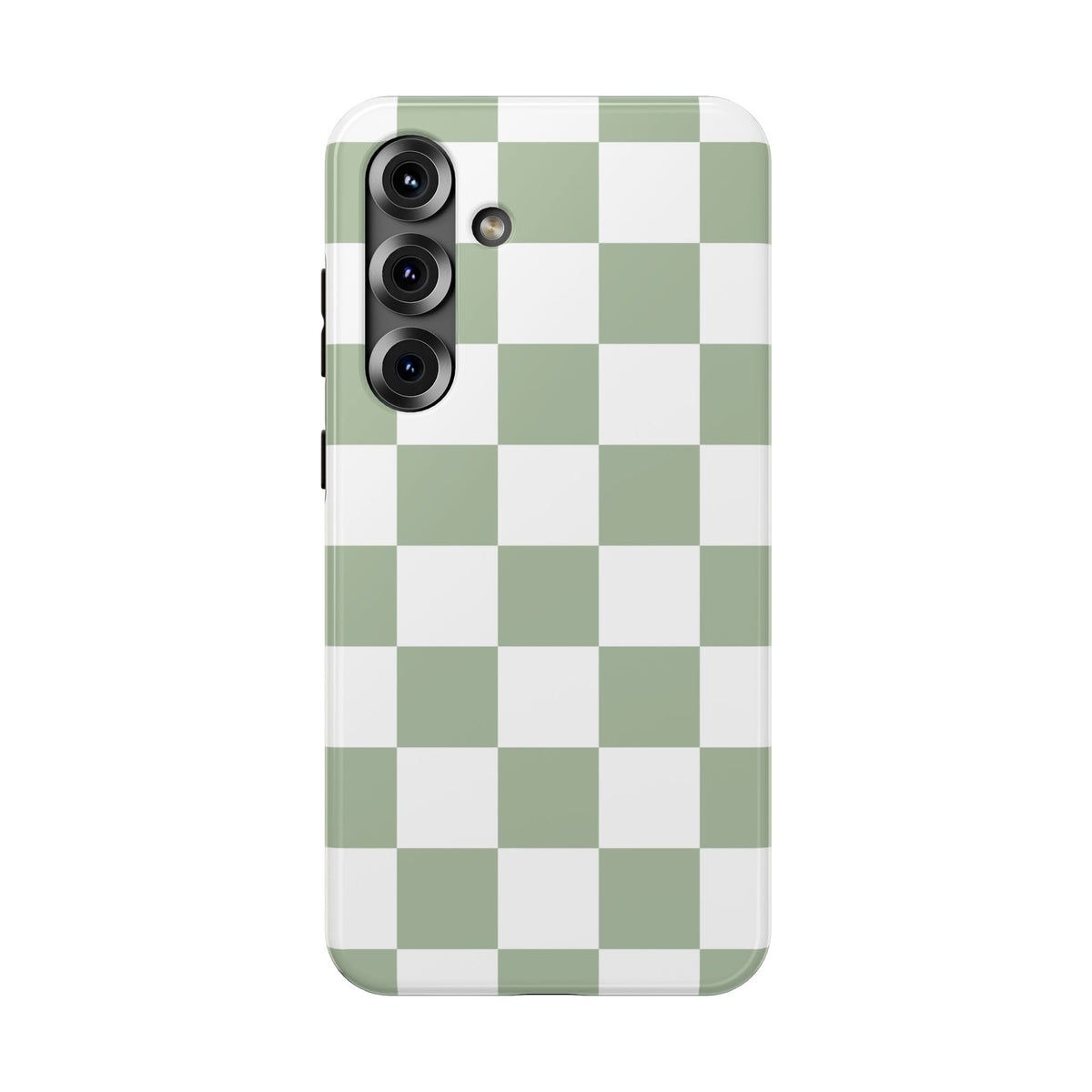 Sage Green Checkered Samsung Case