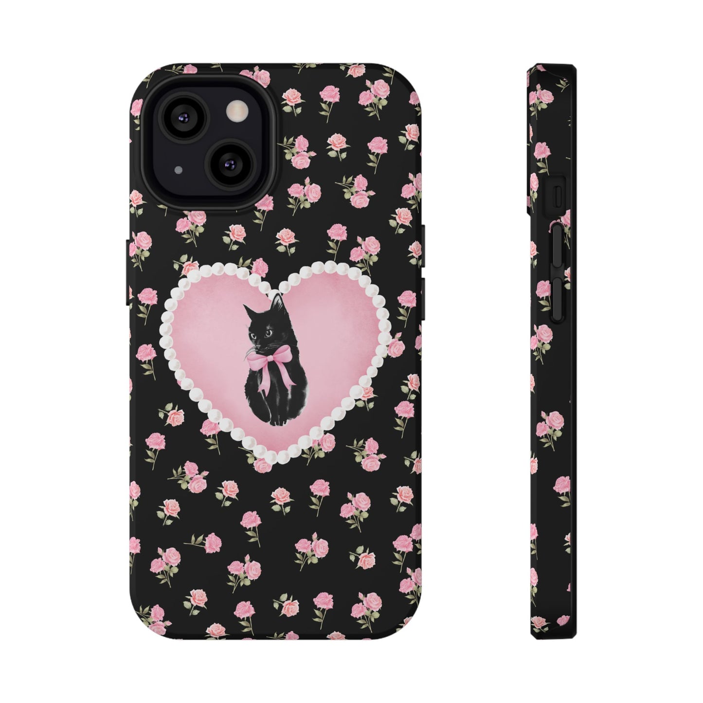 Black Féline Roses iPhone Case