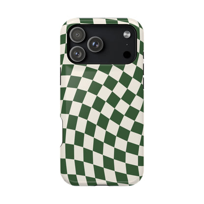Green Wavy Checkered iPhone Case