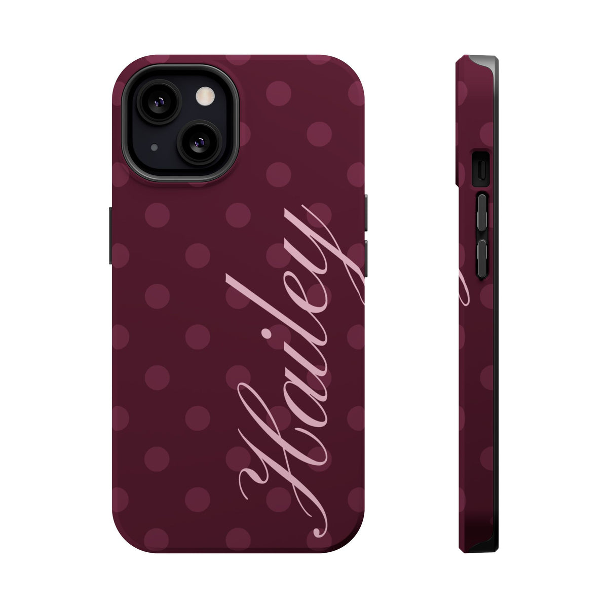 Custom Plum Polka Dots iPhone Case