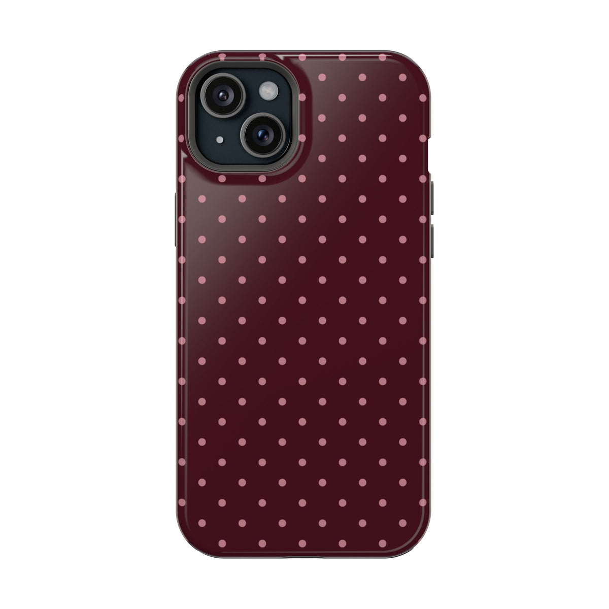 Burgundy & Pink Mini Dots iPhone Case