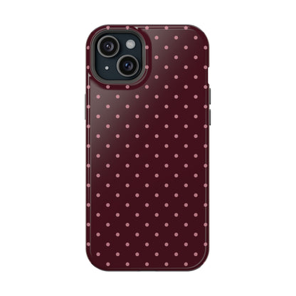 Burgundy & Pink Mini Dots iPhone Case