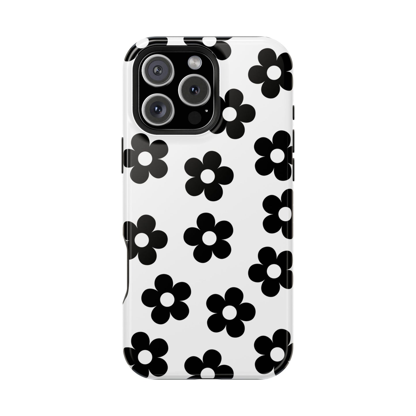 White Retro Flowers iPhone Case