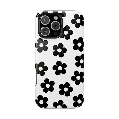 White Retro Flowers iPhone Case