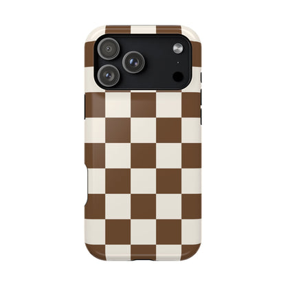 Brown Checkered iPhone Case from Stella Cases