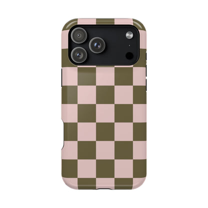 Pink Pistachio Checkered iPhone Case