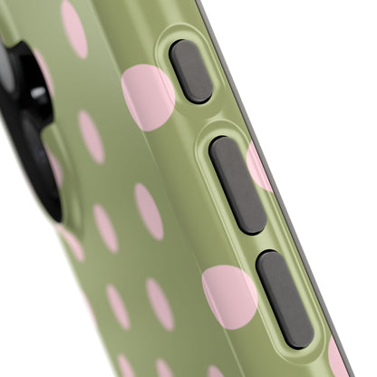 Pink Matcha Polka Dots iPhone Case
