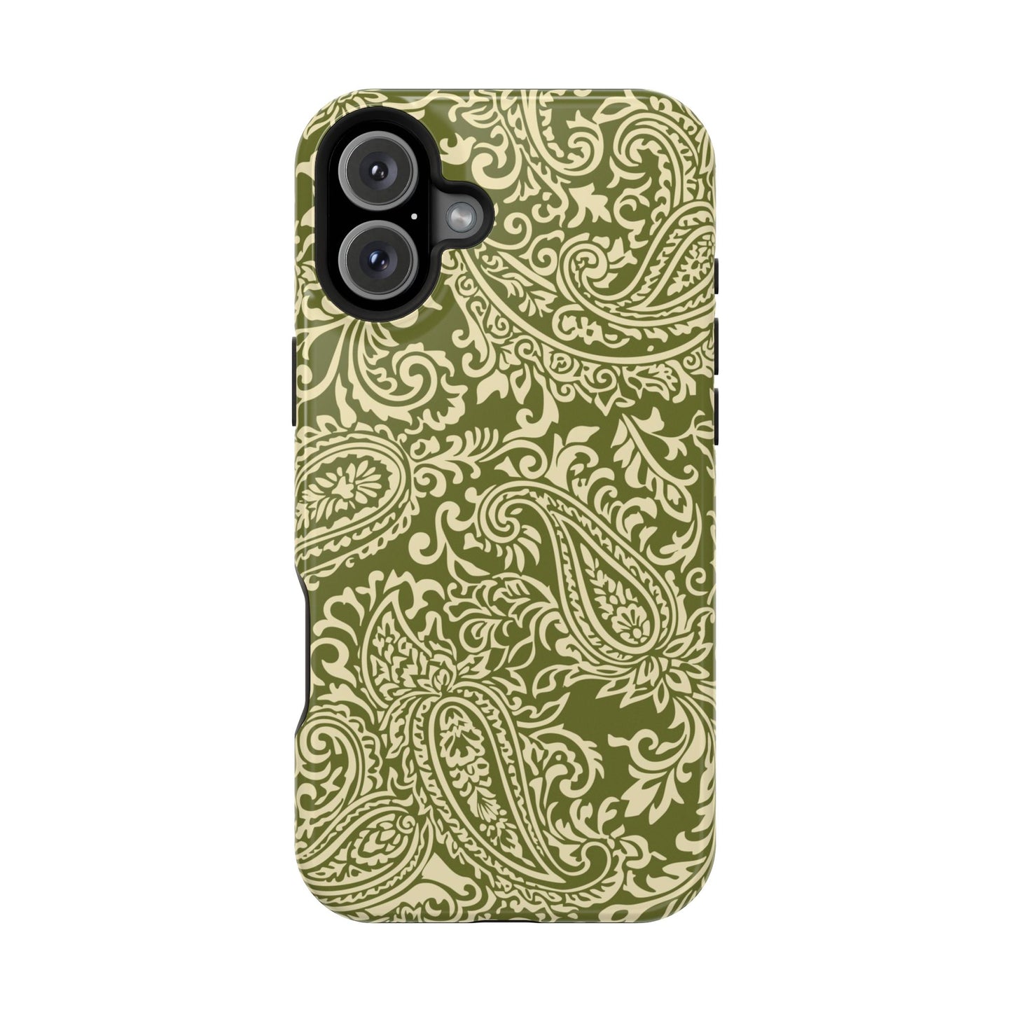 Olive Paisley iPhone Case