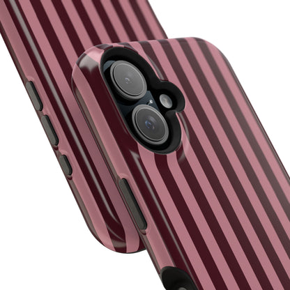 Burgundy & Pink Stripes iPhone Case