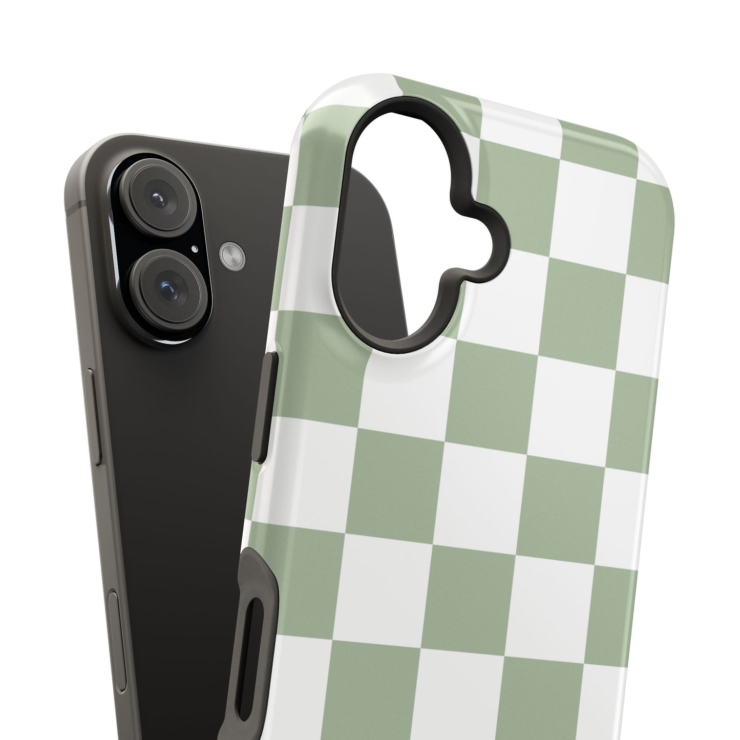 Sage Green Checkered iPhone Case