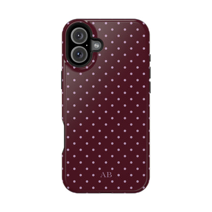 Custom Burgundy & Violet Mini Dots iPhone Case