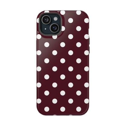 Burgundy Polka Dots iPhone Case