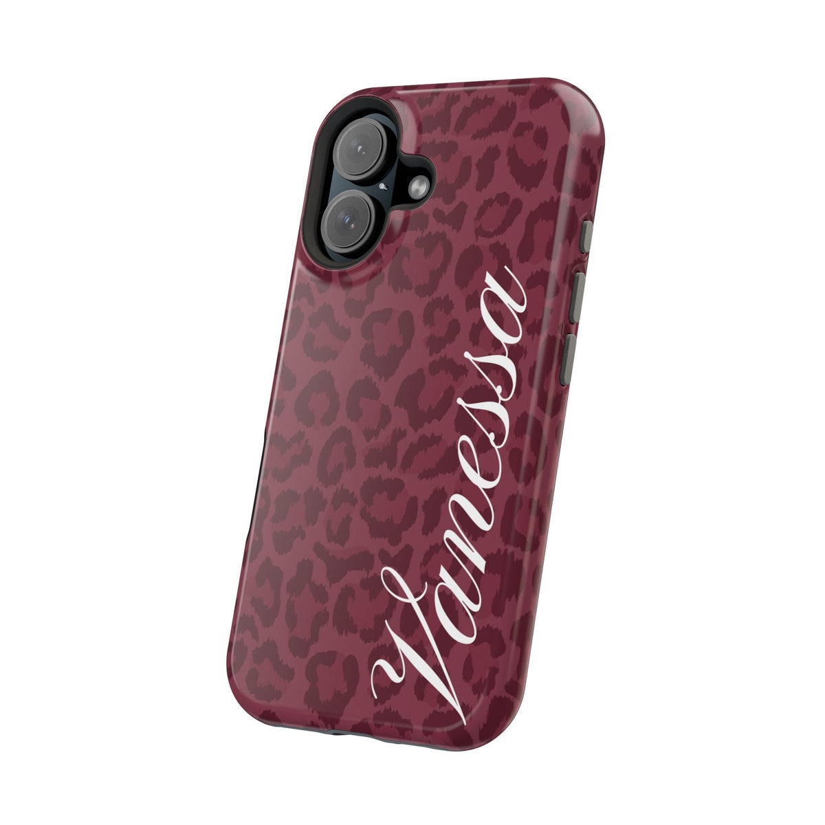 Custom Burgundy Leopard iPhone Case