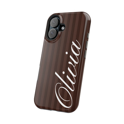 Custom Mocha Stripes iPhone Case