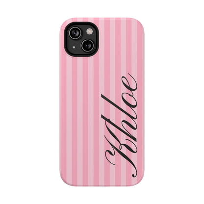 Personalized Bubblegum Stripes iPhone Case