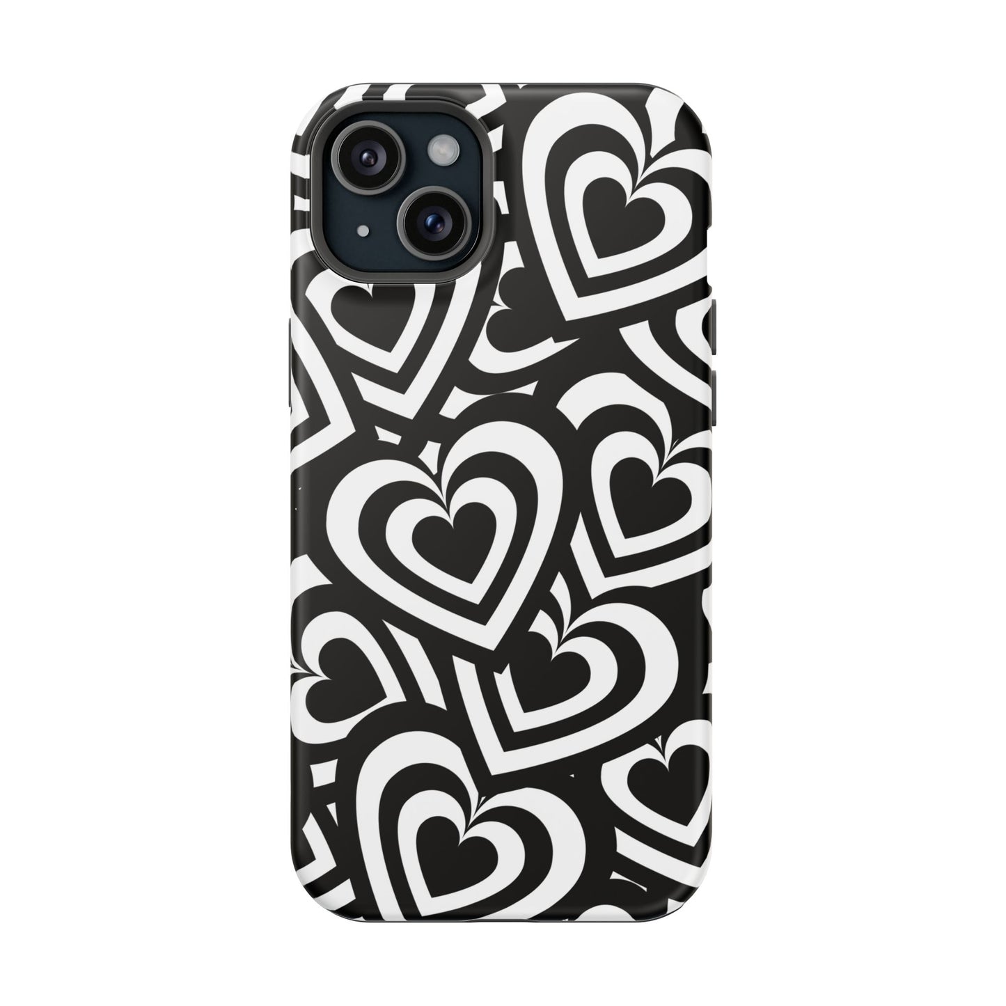 Black & White Hearts iPhone Case