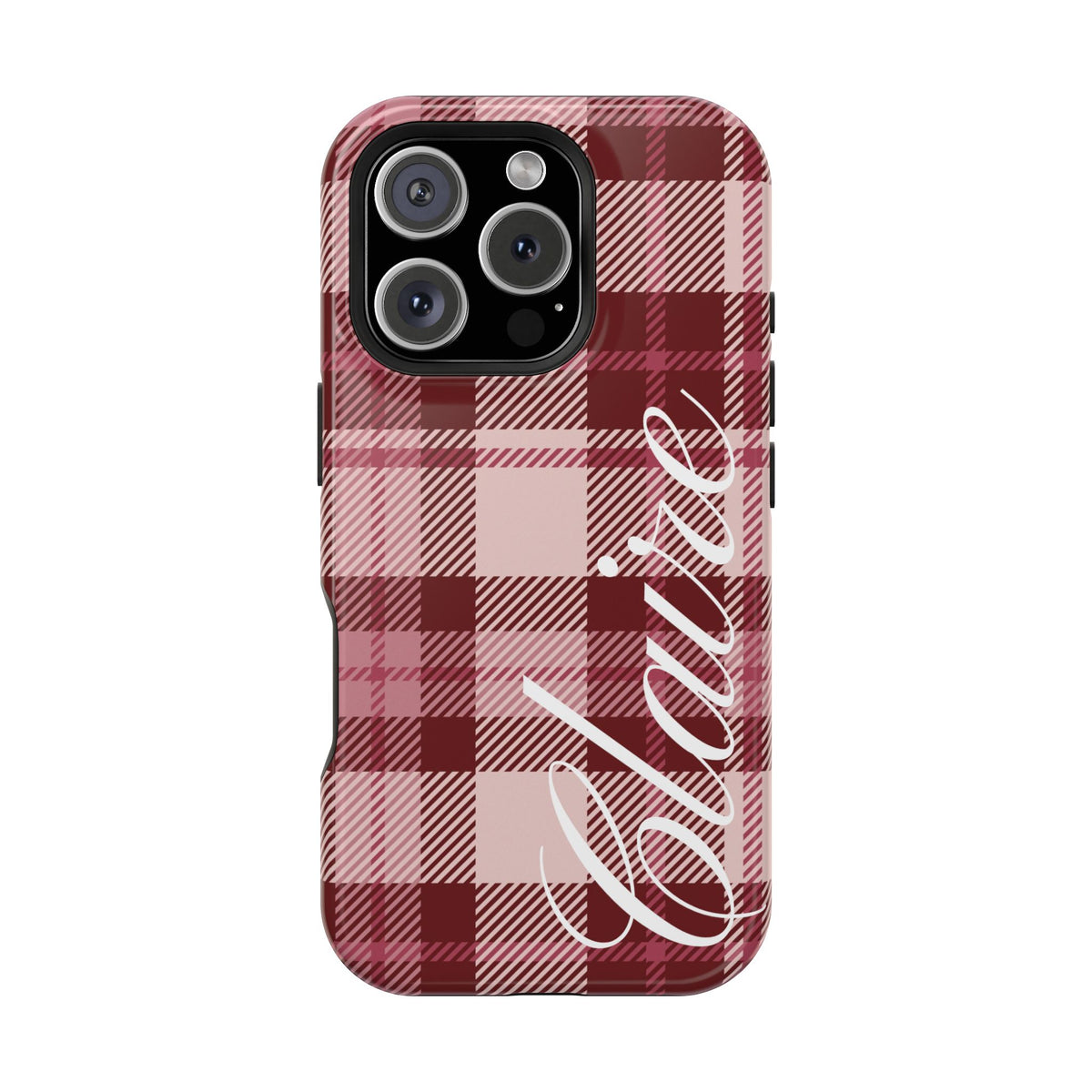 Custom Burgundy Plaid iPhone Case